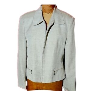 Darling Beige Linen Jacket By David N. Petites Size 14